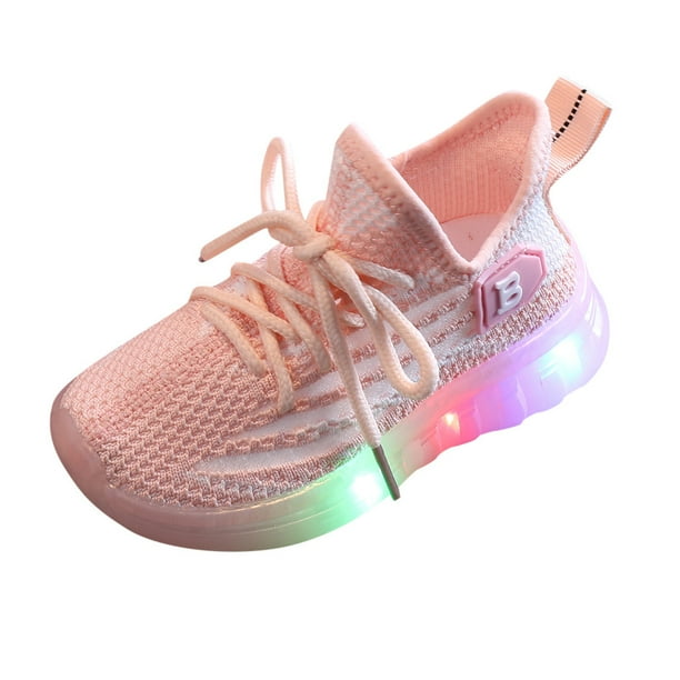 Toddler Infant Kids Baby Girls Boys Mesh LED Light Luminous Sport Shoes Sneakers